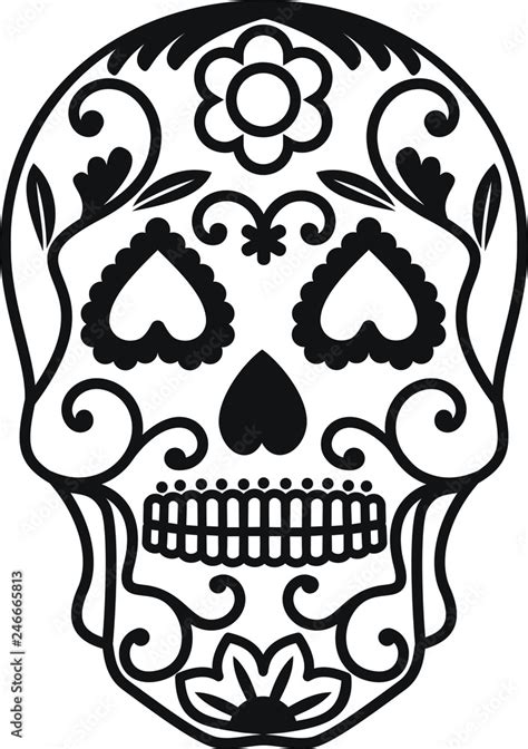 Sugar Skull Candy Skull Sugar Skull Mask Vector Illustration Of Skull The Day Of The Death