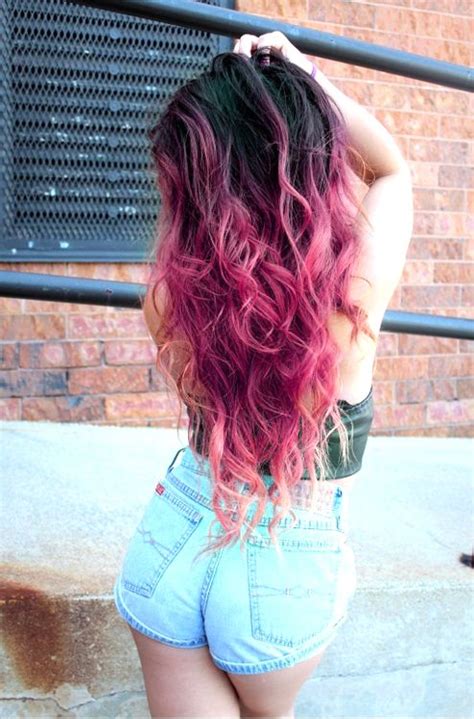 Pink Ombre Dip Dyed Hair Colorful Hair Pinterest My