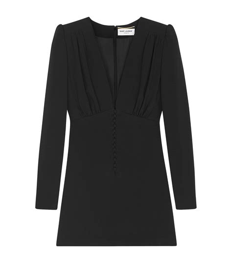 Womens Saint Laurent Black Pleated Mini Dress Harrods Uk