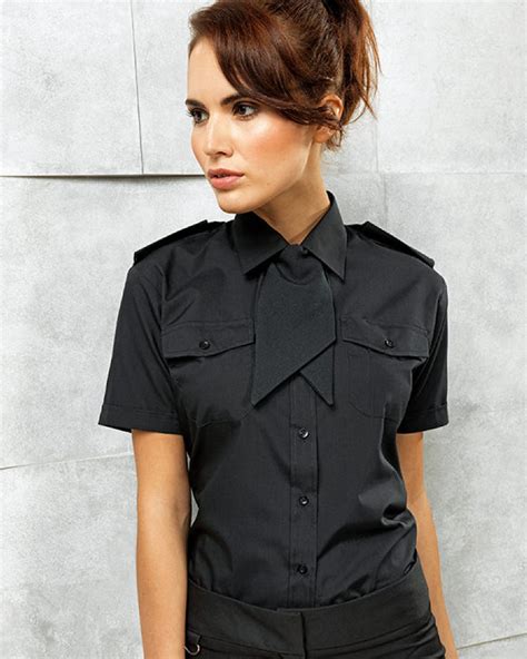 Premier Pr312 Ladies Short Sleeve Pilot Shirt Stevenage Embroidery