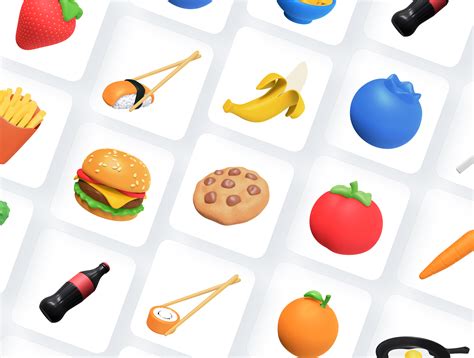Snack 3d Icons Set