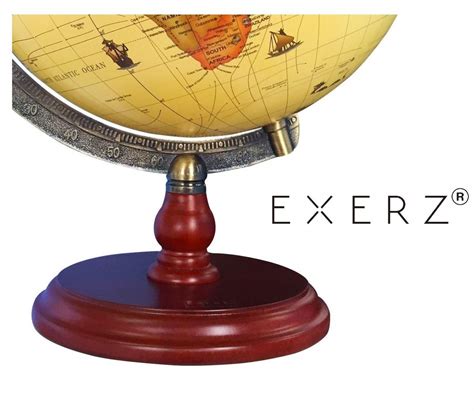 Exerz Antique Globe Large Dia 10 25cm With A Wood Base Political