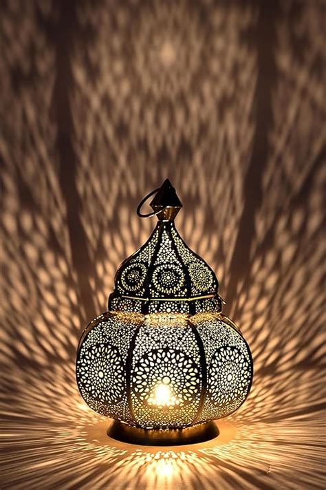 Moroccan Vintage Lantern Lights Lamp Lamis 30cm Gold Large Oriental