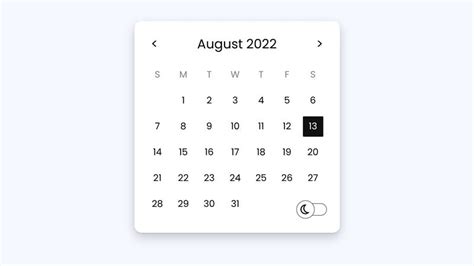 Calendar With Html Css And Javascript