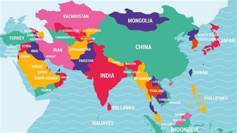 Asian Countries Map With Capitals
