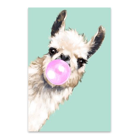 Big Nose Work Bubble Gum Sneaky Llama In Green Noir Gallery Cute Pink