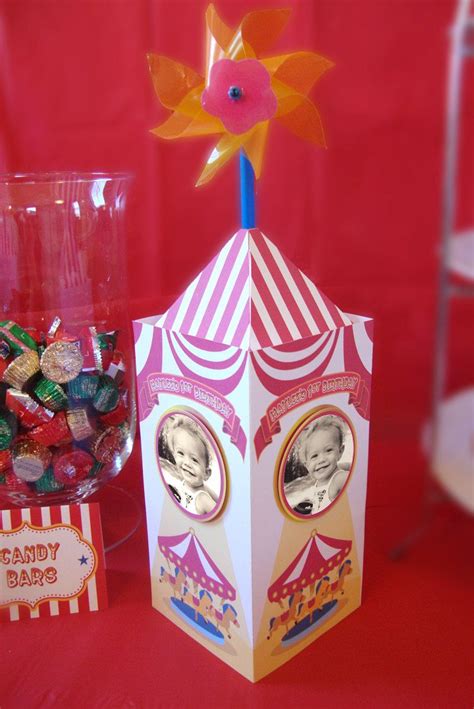 Carnival Circus Themed Centerpiece Etsy Cumpleaños