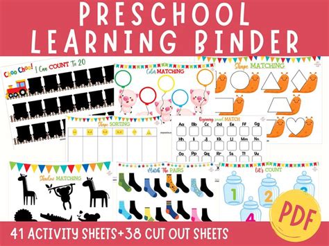 Preschool Learning Binder Busy Book Printable Pre K Learning Etsy