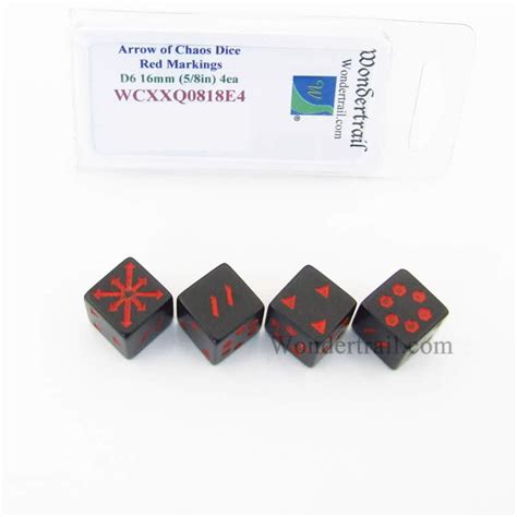 Arrows Of Chaos Dice With Red Markings D6 16mm 58in Pack Of 4
