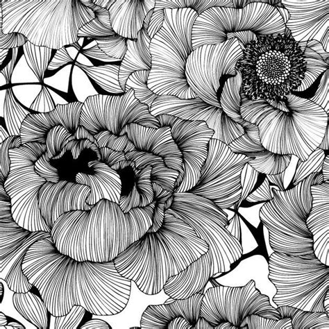 28 Best Images About Floral Print Black And White On Pinterest