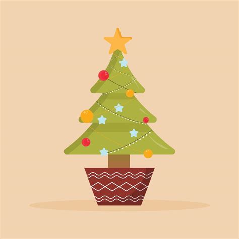 Decorative Merry Christmas Tree Vector Illustration 15635290 Vector Art