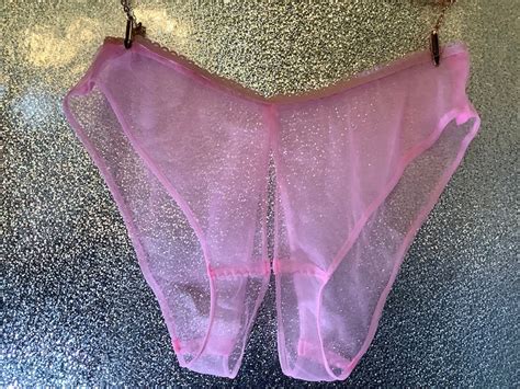 Vintage Style Sheer Nylon Crotchless Panties Etsy Uk