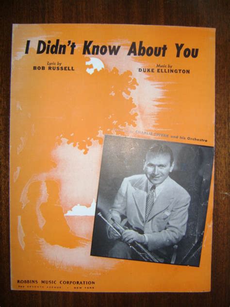 Vintage Sheet Music 1944 I Didnt Know About You Duke Ellington Charlie
