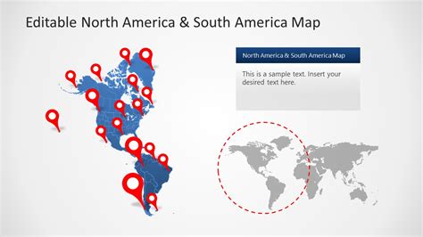 Editable North America And South America Map Powerpoint Template Slidemodel