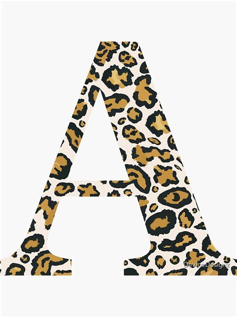 Letter A Cheetah Leopard Print Sticker By Devinedesignz Redbubble