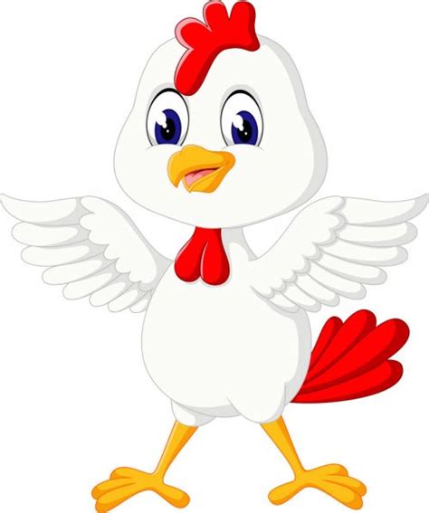 Illustration Of Cute Rooster Cartoon Presenting Stock Vector By