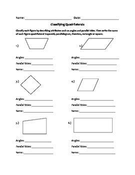 quadrilaterals worksheet by the five staar teacher tpt