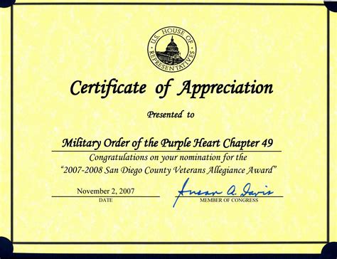 Free Printable Veterans Certificate Of Appreciation Portal Tutorials