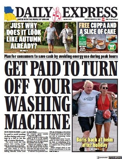 Daily Express UK Front Page For August Paperbabe Online Newspapers
