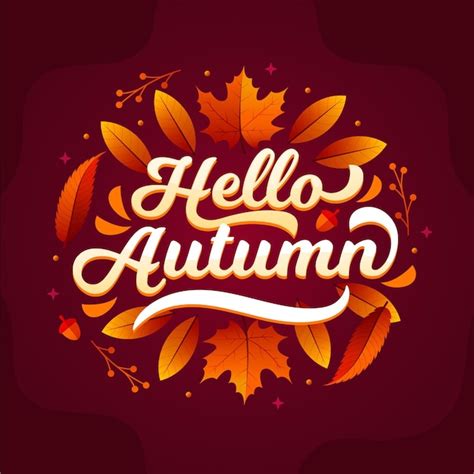 Free Vector Hand Drawn Hello Autumn Lettering