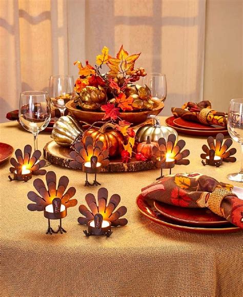 Turkey Candle Holders | Thanksgiving table decorations, Easy