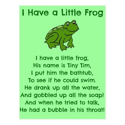 Little Frog Poem Postcard In 2021 Frog Poem Poetry For