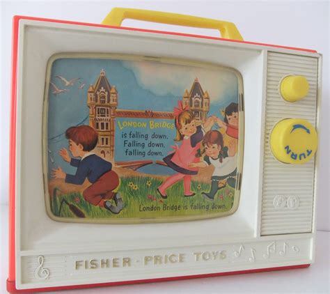 Vintage Fisher Price Tv Giant Screen Music Box Tv