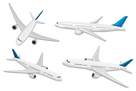 A Set Of Commercial Airplane 614373 Vector Art At Vecteezy