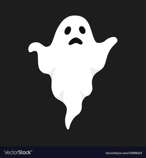 White Ghost Halloween Royalty Free Vector Image