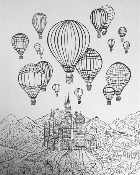 Pin on Hot Air Balloons Colouring Pages