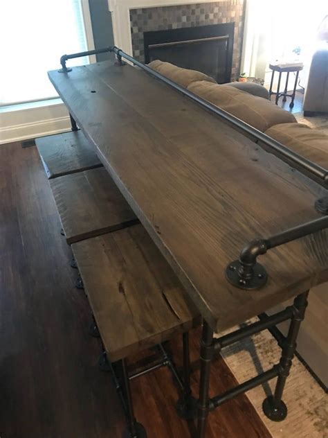 This narrow bar table is only 40 cm deep, making it ideal for small dining areas while still offering a large area for plates, cups, and cutlery. Reclaimed Barn Wood Sofa Bar Table 6ft Restaurant Counter ...