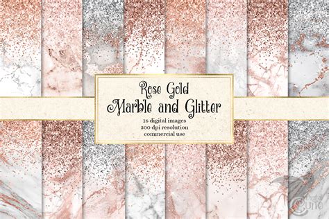 Rose Gold Glitter Marble