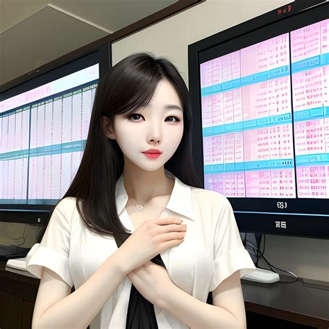 sexy korean beauty with fair skin explaining stocks taking por arthub ai