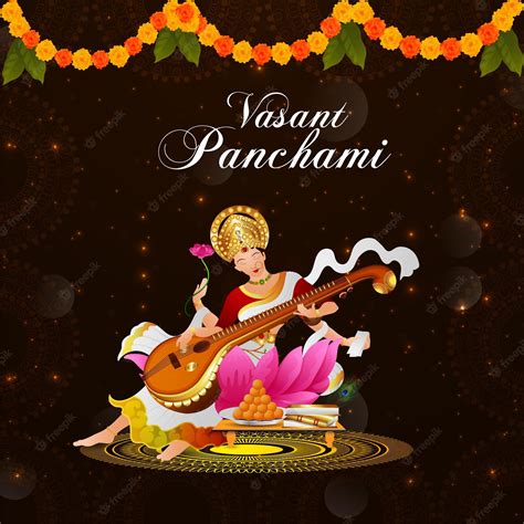 Premium Vector Happy Vasant Panchami Creative Element And Background