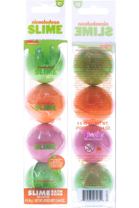 Nickelodeon Slime 4 Pack Of Bath Bombs By Townley