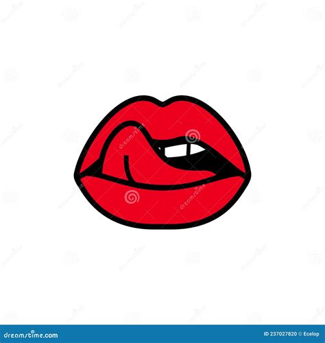 female licking lips mouth with tongue stock vector illustration of adult vector 237027820