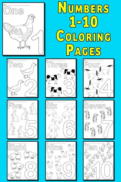 Colored Printable Numbers 1 10 Printable Animal Numbe