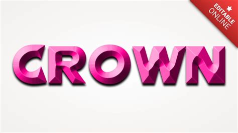 Crown Efecto Biselado Rosa Generador De Efectos De Texto