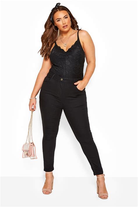 Black Straight Leg Ruby Jeans Plus Size 16 To 36 Yours Clothing