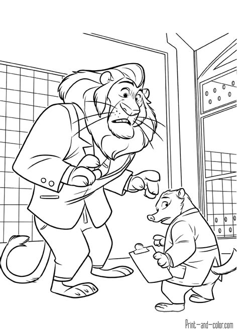This coloring page was published on 19/04/2016 in the category: Zootopia coloring pages | Print and Color.com