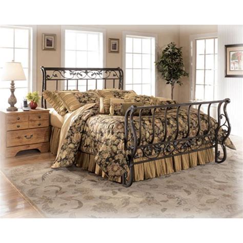 Overstock.com has been visited by 1m+ users in the past month B219-57 Ashley Furniture Bittersweet Queen Metal Sleigh Bed