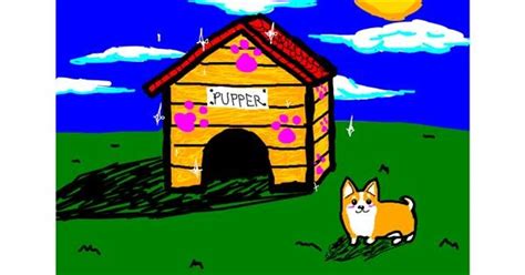 How To Draw A Easy Dog House - akrisztina27