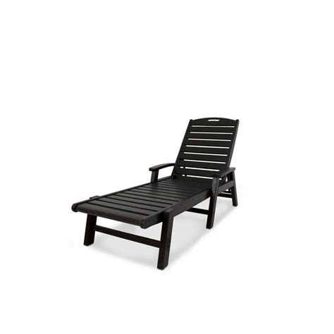 Trex Outdoor Furniture Yacht Club Charcoal Black Patio Stackable Chaise