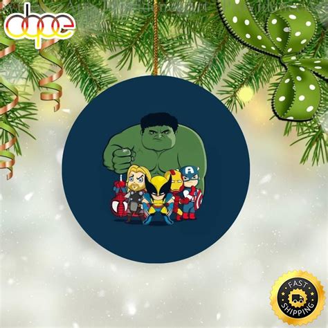 Marvel Cartoon Funny Cute Marvel Christmas Tree Ornament Christmas