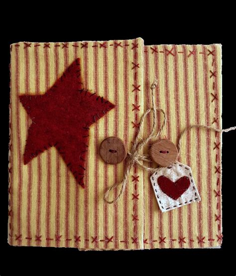 Quilted Fabric Christmas Card With Redwork Hand Embroidery Etsy