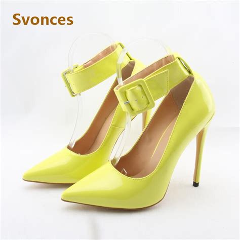 New Sex Lady Pumps Patent Leather Shinning Designer Thin High Heels Sandals Women Pointed Toe