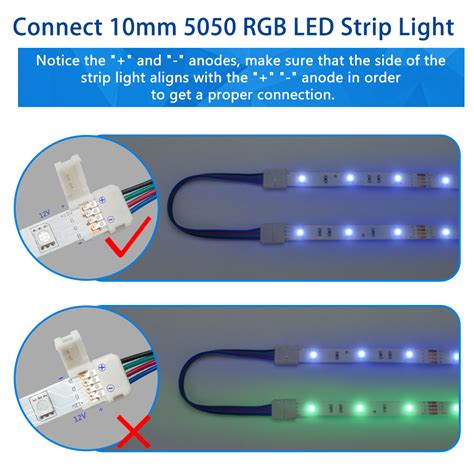 Led Strip Light Connector 4pin 10 Mm Strip To Strip Jumper