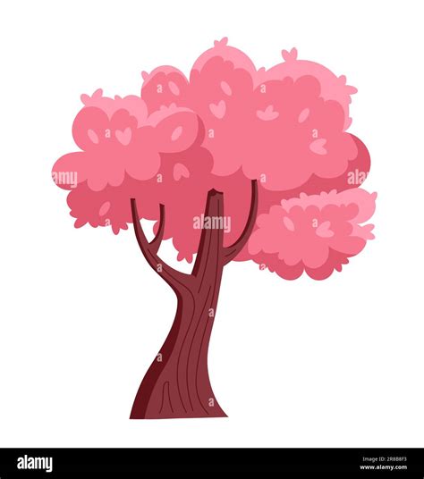 Pink Tree Vector Illustration Stock Vector Image And Art Alamy