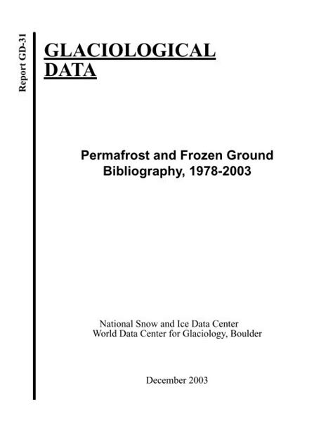 Glaciological Data National Snow And Ice Data Center