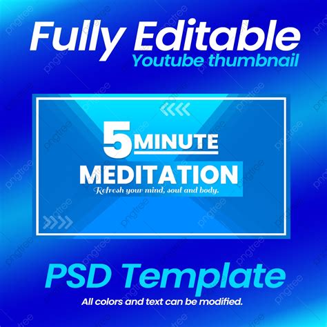 Meditation Fully Editable Youtube Thumbnail Psd Template Template